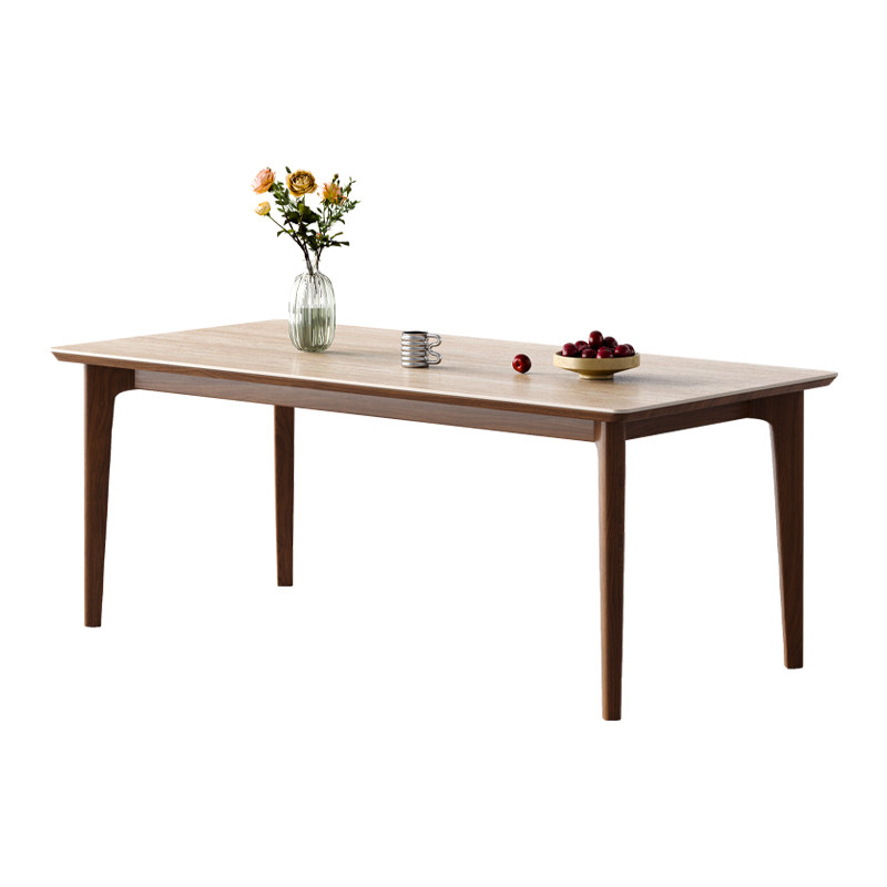 梵创 实木岩板餐桌长方形小户型家用中古风2025年新款德利丰饭桌,淘宝优惠券,粉丝福利购,淘宝优惠卷