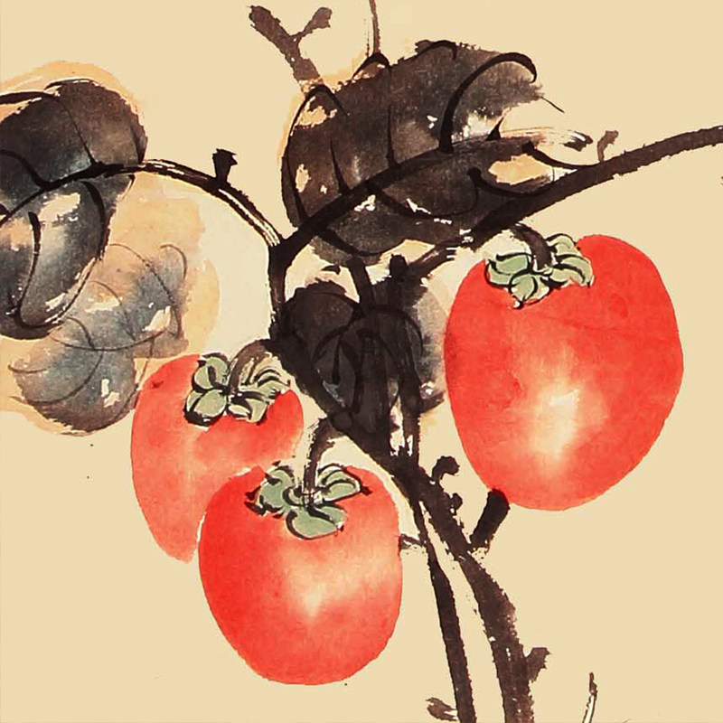 张大千事事如意图新中式书房客厅字画中堂玄关花鸟画装饰卷轴挂画