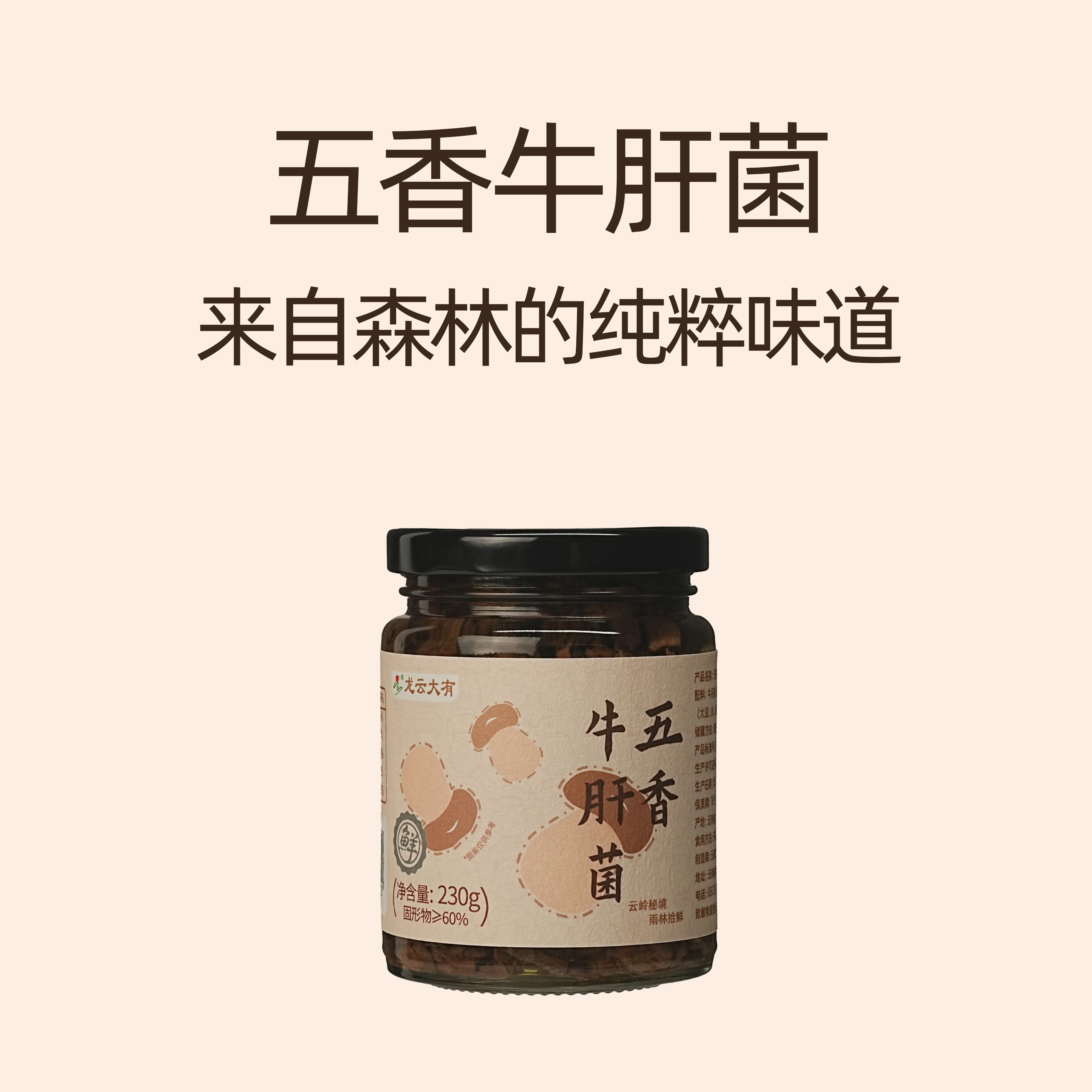 龙云大有五香牛肝菌菇云南野生牛肝菌下饭酱拌面酱罐头不掺杂菌 - 图3