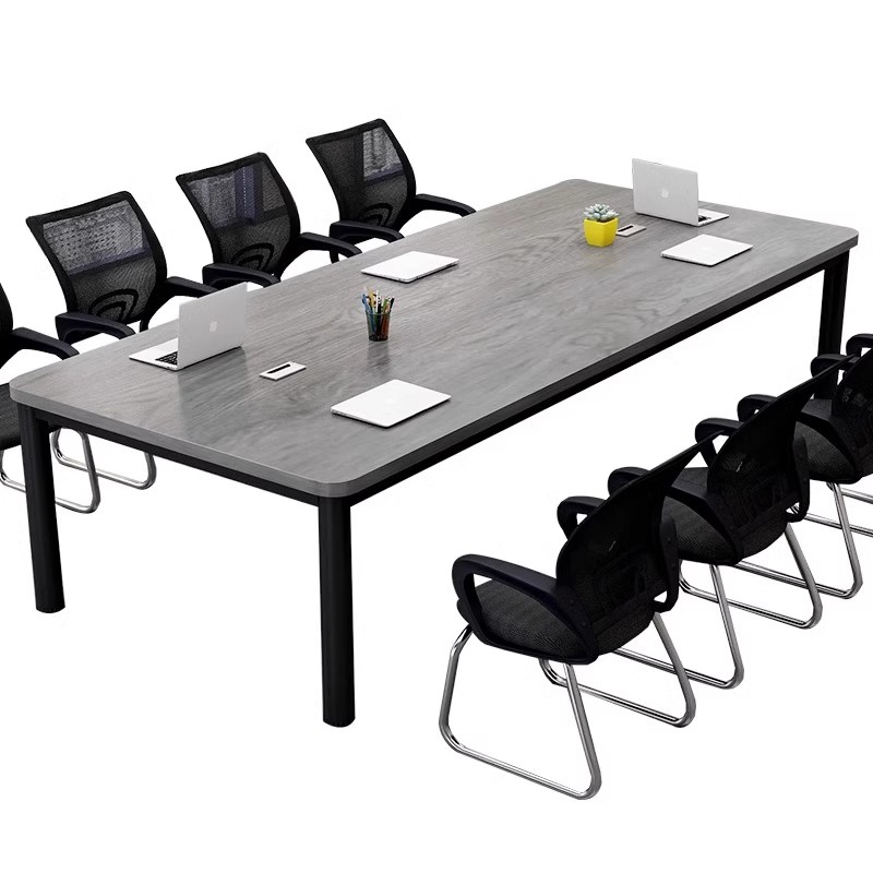 实木会议桌长桌小型办公室桌椅组合简约现代长条工作台洽谈大桌子 - 图3