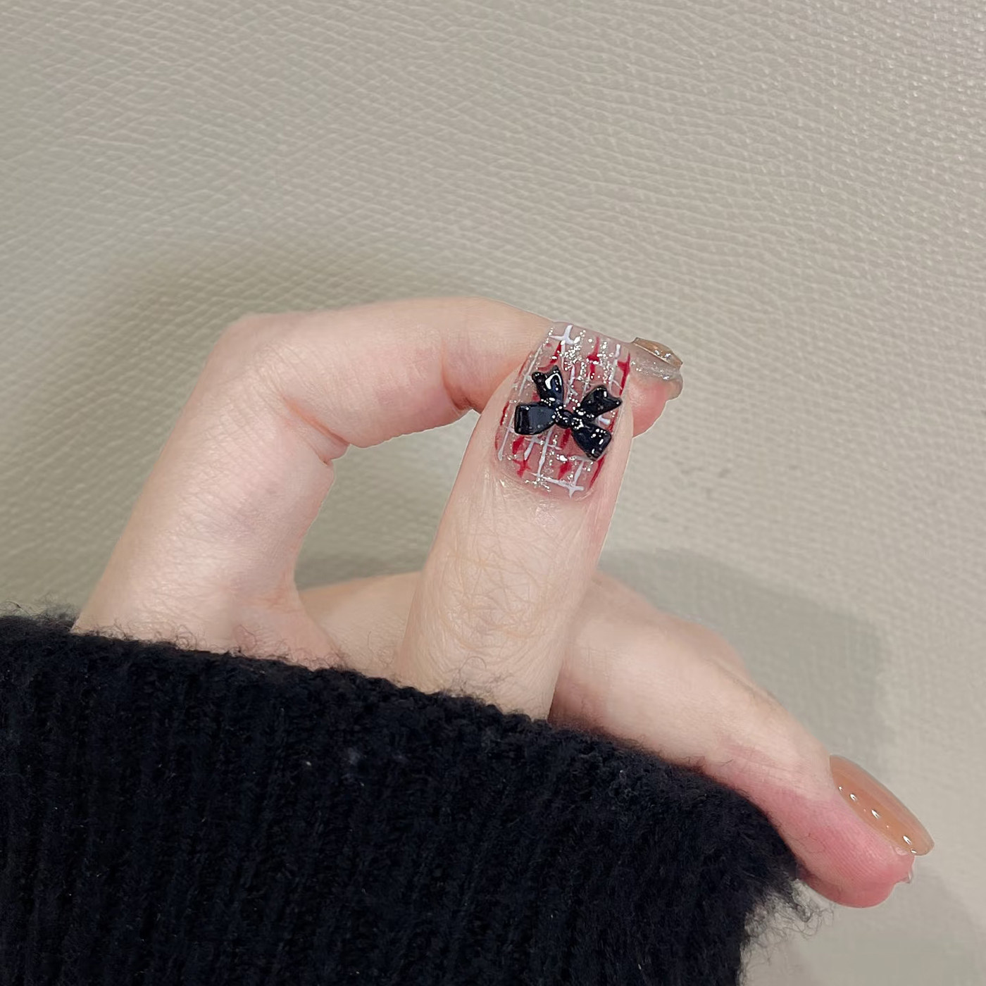 【千金菱格】小香风轻奢秋冬美甲纯手工穿戴甲猫眼显白短款假指甲,淘宝优惠券,粉丝福利购,淘宝优惠卷