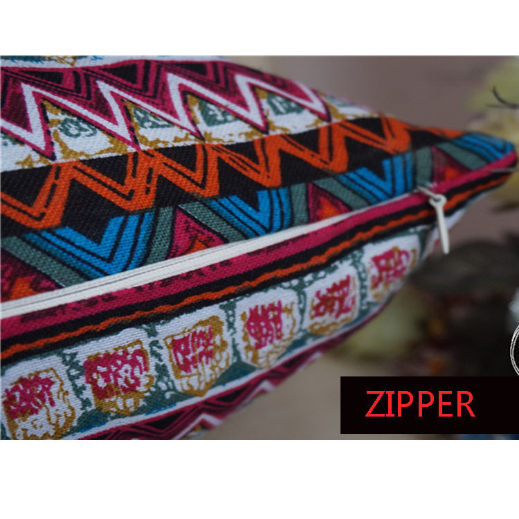 波西米亚民族风棉麻抱枕套红蓝绿条纹靠枕套家居软饰腰枕云南复古,淘宝优惠券,粉丝福利购,淘宝优惠卷