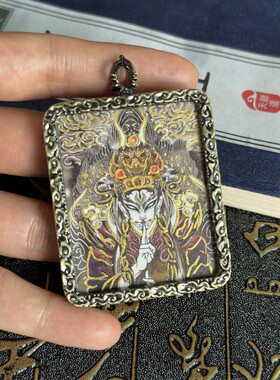 白鹤童子唐卡吊坠项坠挂脖挂件道系青年吊坠