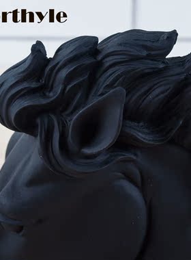 美式风黑色动物样板间树脂工艺品