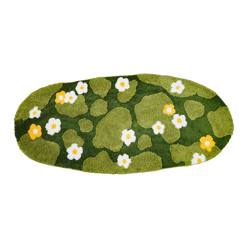 DDD 绿草花花森林植绒地毯卧室儿童房可爱床边毯簇绒苔藓异形地垫,淘宝优惠券,粉丝福利购,淘宝优惠卷