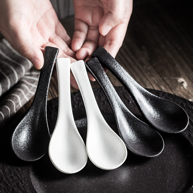 日式陶瓷碗勺米饭碗甜品碗勺家用商用餐具套装西餐勺子饭勺搅拌勺,淘宝优惠券,粉丝福利购,淘宝优惠卷