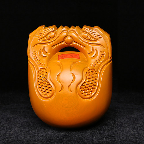 木鱼法器实木一套精雕桂柚木家用佛堂念经助念打击乐器桌面木摆件 - 图2