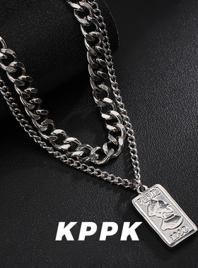 王嘉尔同款双层叠戴古巴项链锁骨链男潮INS冷淡夏天项链2026夏季