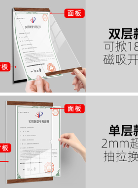 教师人物简介亚克力A4磁吸展示框