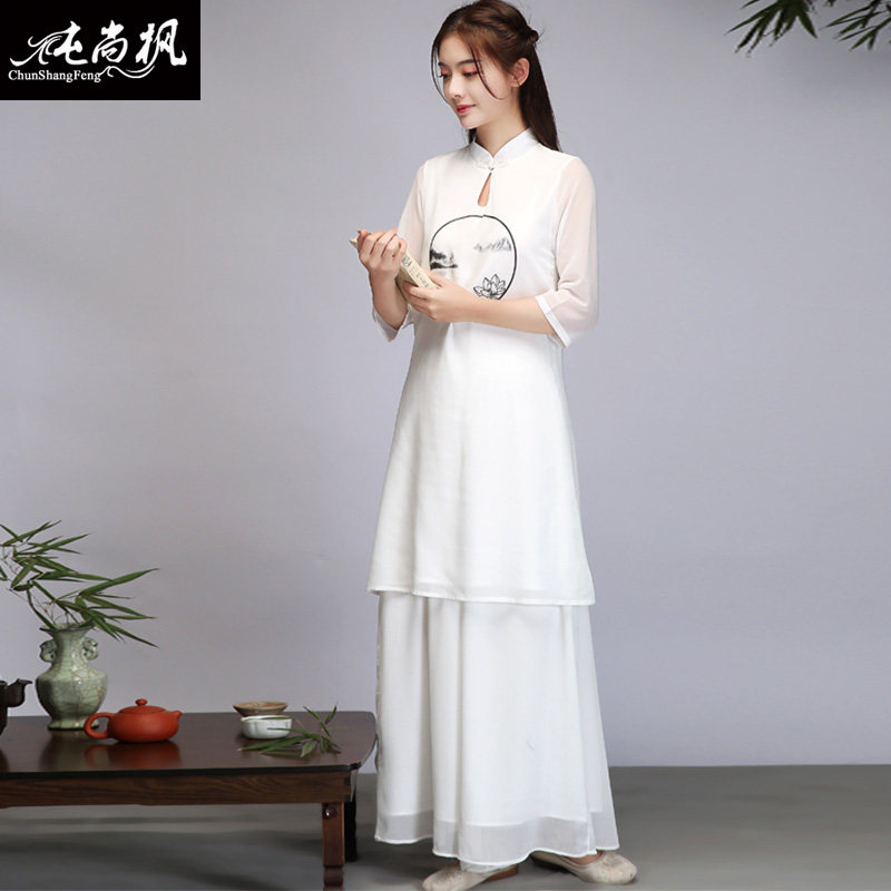 中国风中式女装唐装雪纺上衣瑜伽服 纯尚枫女装上衣