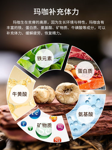 玛咖进口秘鲁黑玛卡浓缩粉片补品胶囊女人男性肾保健品马卡 - 图0