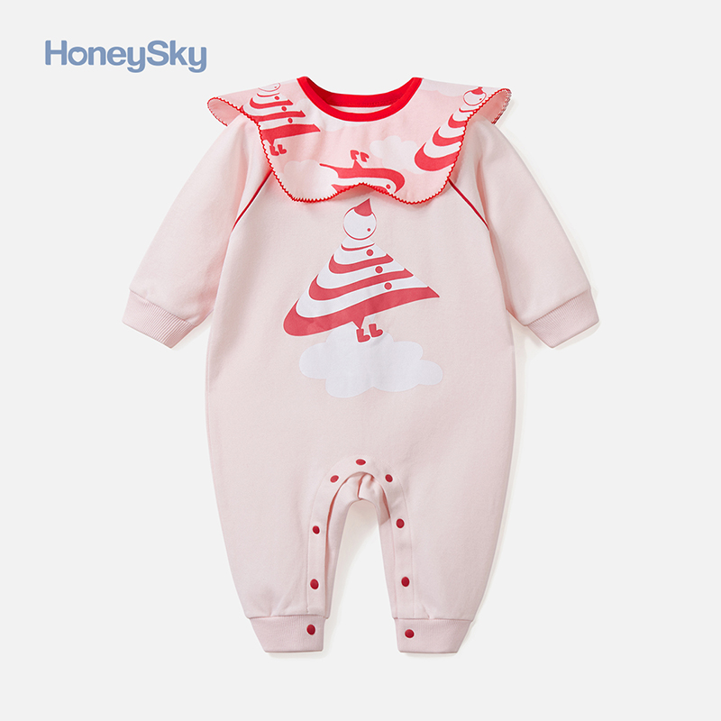 honeysky新生春秋宝宝纯棉衣服哈衣 honeysky连身衣/爬服/哈衣