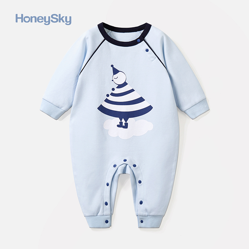 honeysky新生春秋宝宝纯棉衣服哈衣 honeysky连身衣/爬服/哈衣