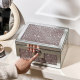 Bittz fingerprint password jewelry storage box high-end exquisite lock jewelry box diamond-mounted multi-layer jewelry safe