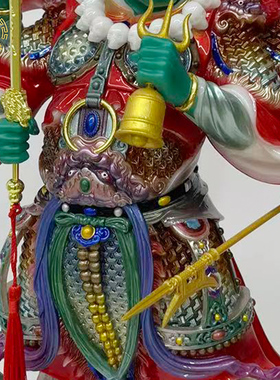 汉白玉地司太岁殷元帅像家居摆件
