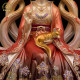 Nine-tailed Goddess Statue Brass Wealth Enshrinement Decoration