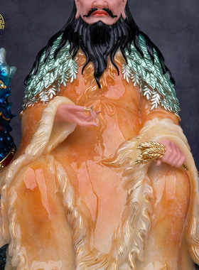 神农炎帝神像供奉汉白玉家居摆件