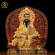 Sanqing Taoist Statue Ornament Brass Filigree Inlaid with Diamonds