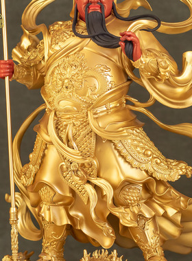 纯铜九龙关公佛像中式招财摆件