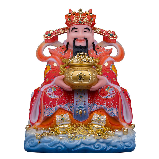 White marble retro living room God of Wealth statue Wen Caishen