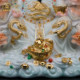 White Marble Kowloon God of Wealth Statue Shop Fortune Decoration