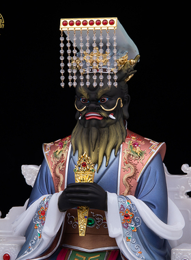 四海龙王像汉白玉保平安中式客厅