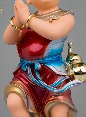 炼丹童男童女像树脂瑞彩家居摆件