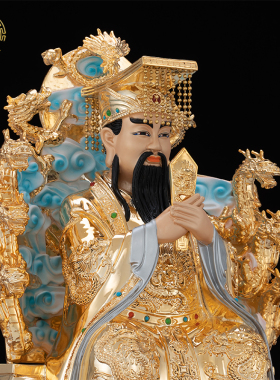 菩慧铜鎏金玉帝王母神像中式客厅