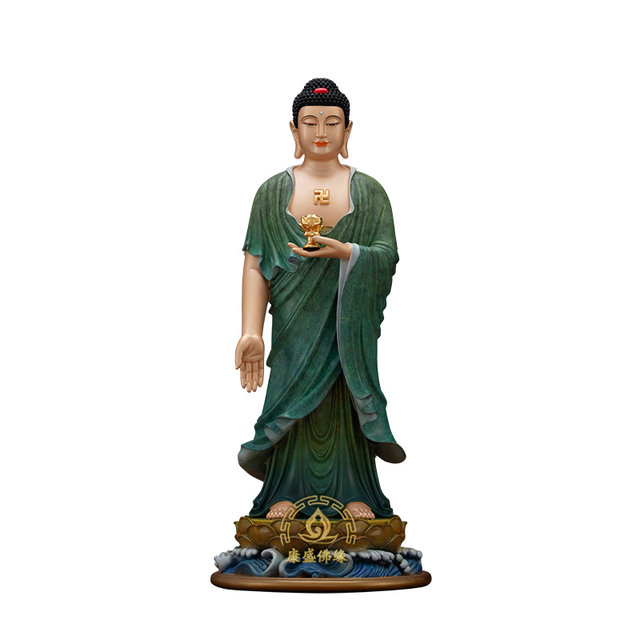 Brass Western Three Saints Buddha Statues Chinese Buddhist Hall Ornaments