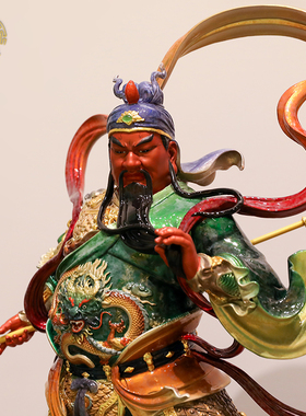 九龙关二爷关公神像中式招财摆件