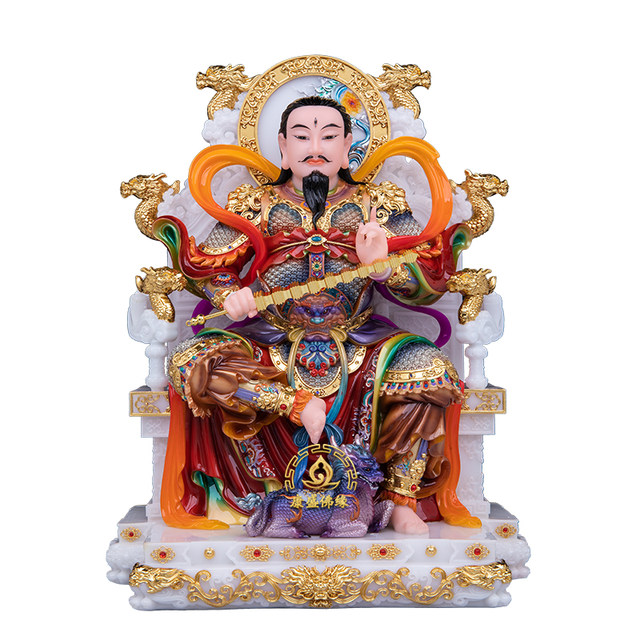 White marble Puhua Tianzun statue Chinese style home furnishings
