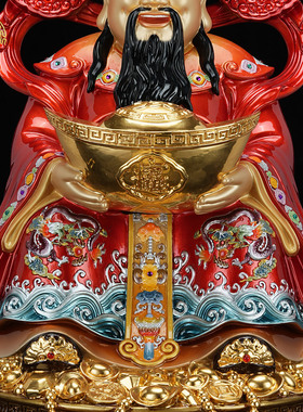 纯铜财神爷佛像店铺家用招财摆件