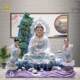 Purple Bamboo Forest Guanyin Statue Living Room White Marble Chinese Style
