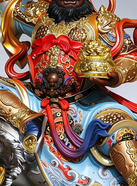 骑虎赵公明武财神办公室招财摆件