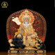 Sanqing Taoist Statue Ornament Brass Filigree Inlaid with Diamonds