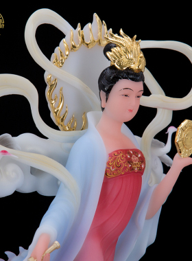九天玄女神像汉白玉客厅玄关摆件