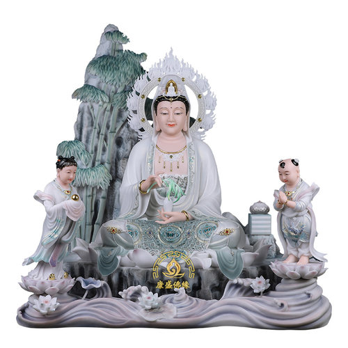 紫竹林观音神像供奉送子观音汉白玉观音像南海观世音菩萨像摆件 - 图3