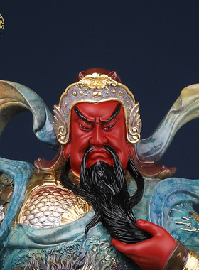 纯铜伽蓝韦陀菩萨像供奉家居摆件