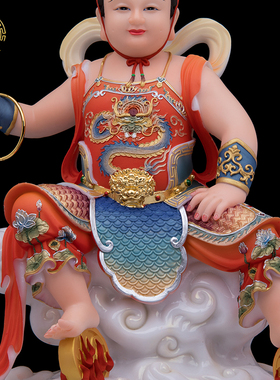 哪吒三太子佛像汉白玉家用供奉