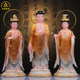 Western Three Saints Buddha Statue Standing Lotus Song Style Han White Marble Amitabha Buddha Guanyin Mahasthamaprapta Bodhisattva Home Worship Decoration