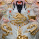 White Marble Kowloon God of Wealth Statue Shop Fortune Decoration