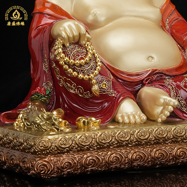 Big-belly Maitreya Buddha pure copper gilded Chinese-style home ornaments