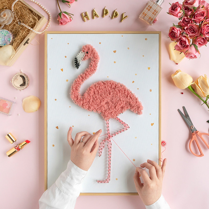 弦丝画diy手工制作生日心意礼物创意减压绕线钉子画材料包送女友_虎窝淘