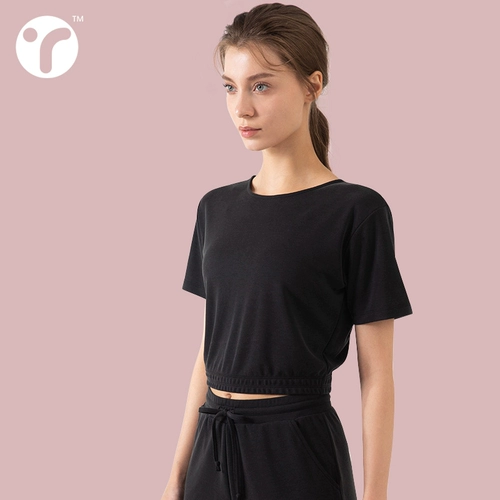 英瑞特 Летняя дышащая футболка, одежда для йоги, короткий рукав, красивая спина