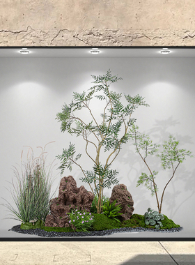 高品质仿真绿植造景枯山水景观