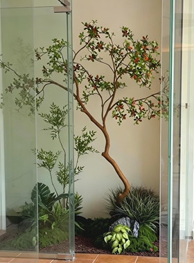 精品落地仿真海岛春花树简约景观