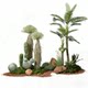 Simulated sand plant landscaping desert style indoor landscape