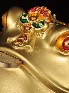 招财金蟾摆件三足金蟾蜍吉祥家居客厅办公室桌酒柜装饰品商务礼品