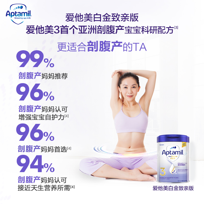 爱他美官方海外旗舰店[99%剖腹产妈妈推荐奶粉]爱他美白金香港致亲版3段 1-3岁900g单罐0