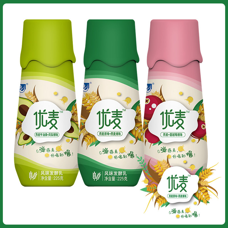 得益优麦爆珠酸牛奶燕麦225g/瓶*6益生菌生牛乳谷物酸奶低温冷藏,淘宝优惠券,粉丝福利购,淘宝优惠卷
